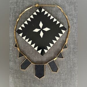 House of Harlow geometric gold and black necklace